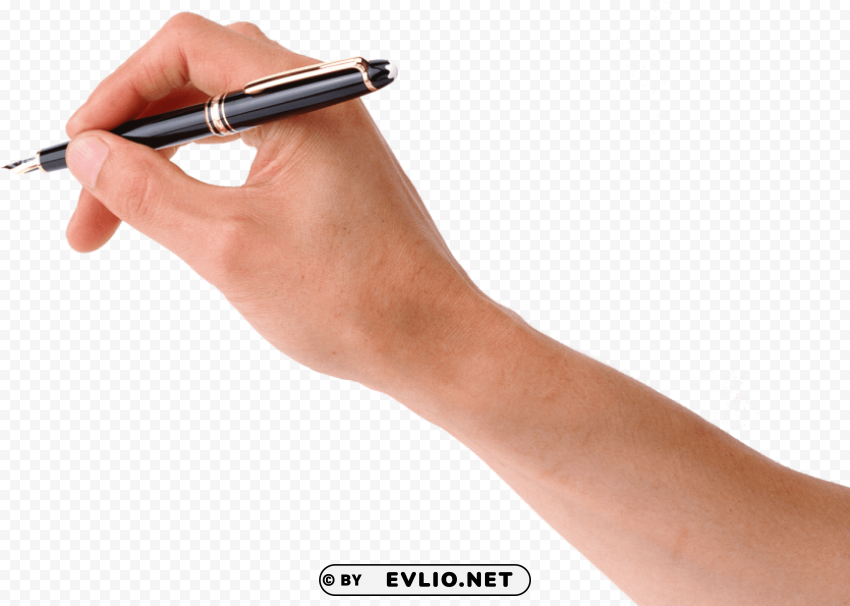 Pen On Hand PNG Graphics With Transparent Backdrop