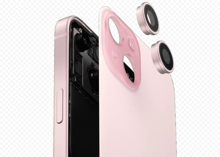 Apple Iphone 15 Cameras HD Isolated Artwork on Clear Transparent PNG