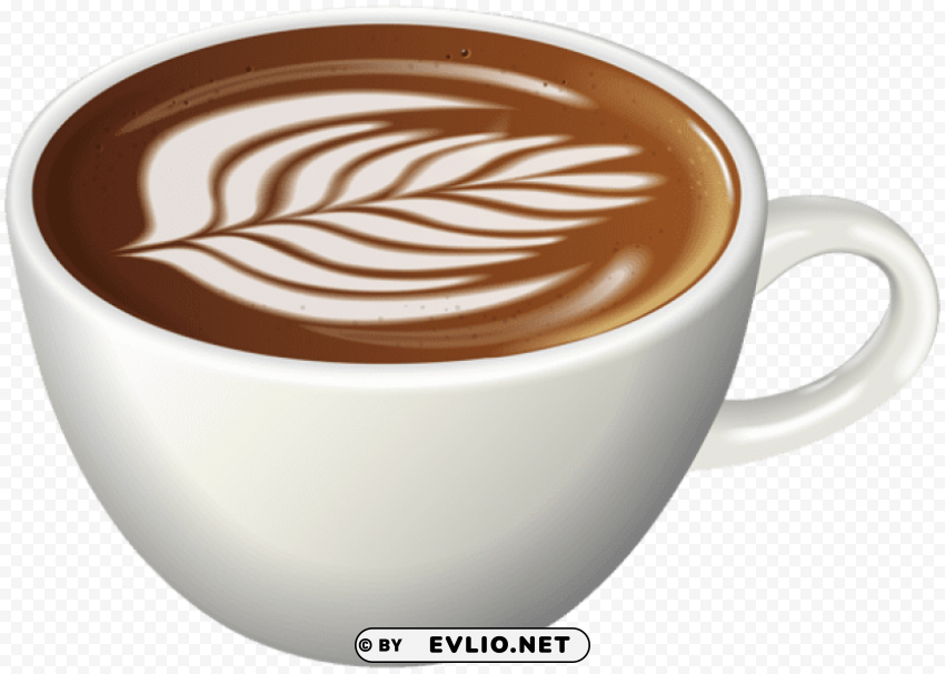 coffee latte art Clear Background Isolated PNG Object