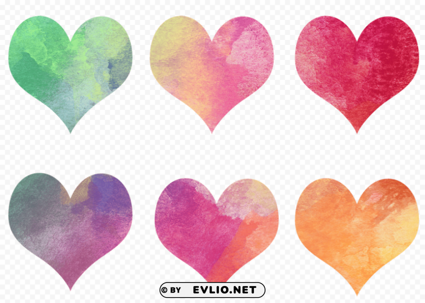 hearts coloured collection Free download PNG with alpha channel