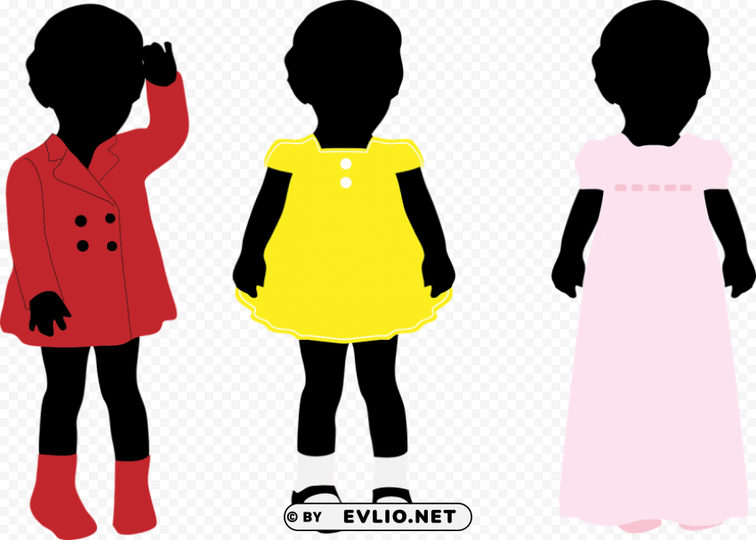 little girl in dress silhouette PNG images with alpha transparency wide selection