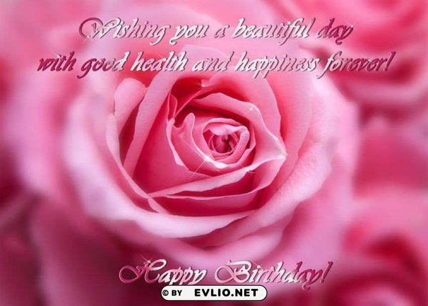 Pink Rose Happy Birthday Card High-resolution Transparent PNG Images Comprehensive Assortment