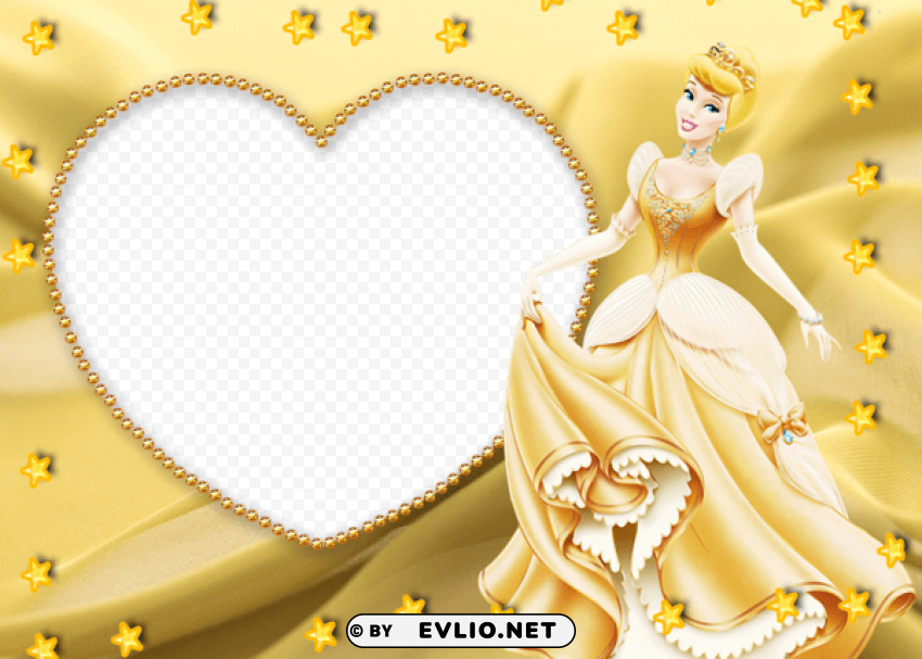 princess kids yellow frame HighQuality Transparent PNG Element