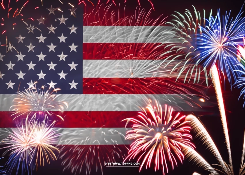 American Flag Fireworks Images Free Hd PNG For Overlays