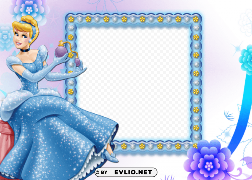 beautiful child frame with cinderella Isolated Graphic on Transparent PNG