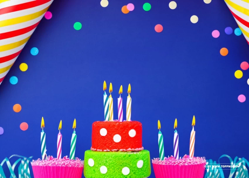 Birthday Cake Slice On Blue Picture PNG With No Background Required