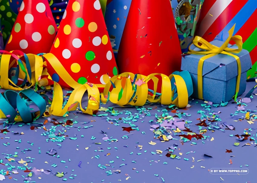 Birthday Party Decorations Vibrant Transparent Image PNG with Transparency and Isolation
