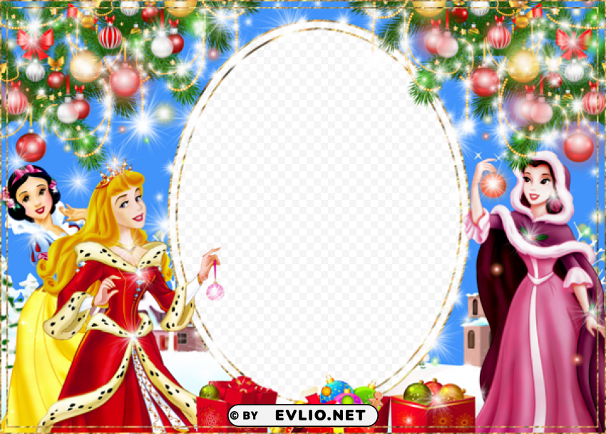 christmas kids photo frame with princesses Transparent background PNG gallery