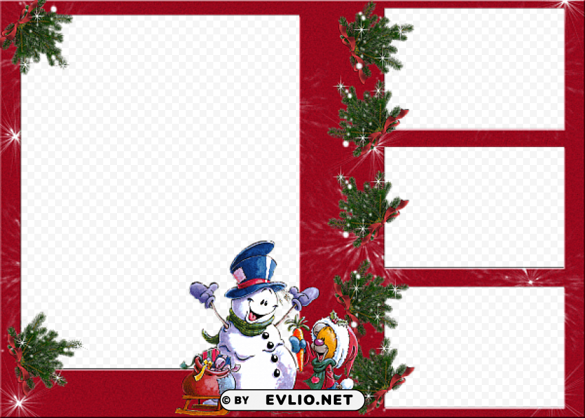 christmas snowman photo frame Transparent PNG artworks for creativity