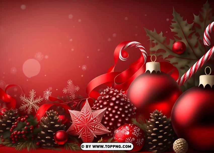 Classic Dark Red Festive Banner Isolated Graphic on Clear Background PNG