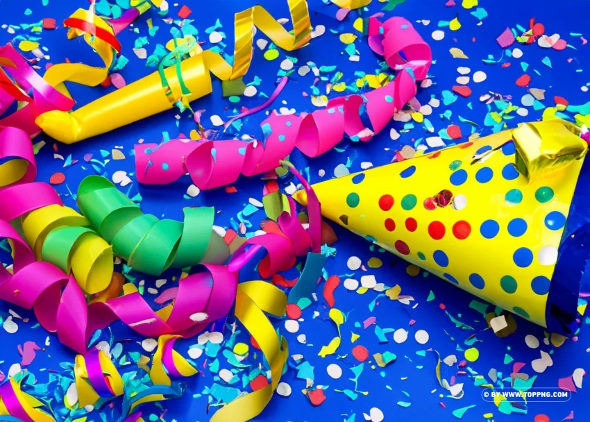 Colorful Party Time Clipart Transparent Background PNG without watermark free