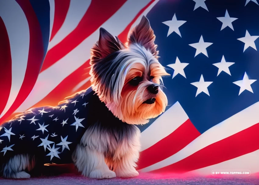 Cute Yorkie Images for 4th of July Free Downloads for Yorkie Lovers Transparent image