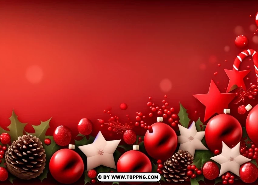 Dark Red Christmas Banner Background for Your Blog PNG Isolated Object with Clear Transparency