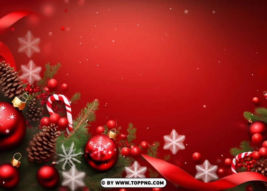 Dark Red Christmas Banner for Your Social Media PNG Isolated Subject on Transparent Background