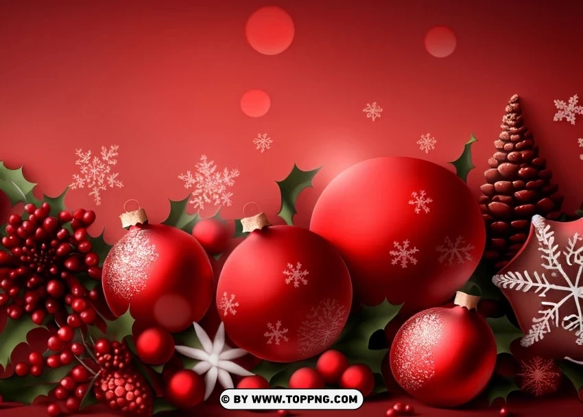 Dark Red Christmas Banner Background for Your Website PNG Isolated Object with Clarity