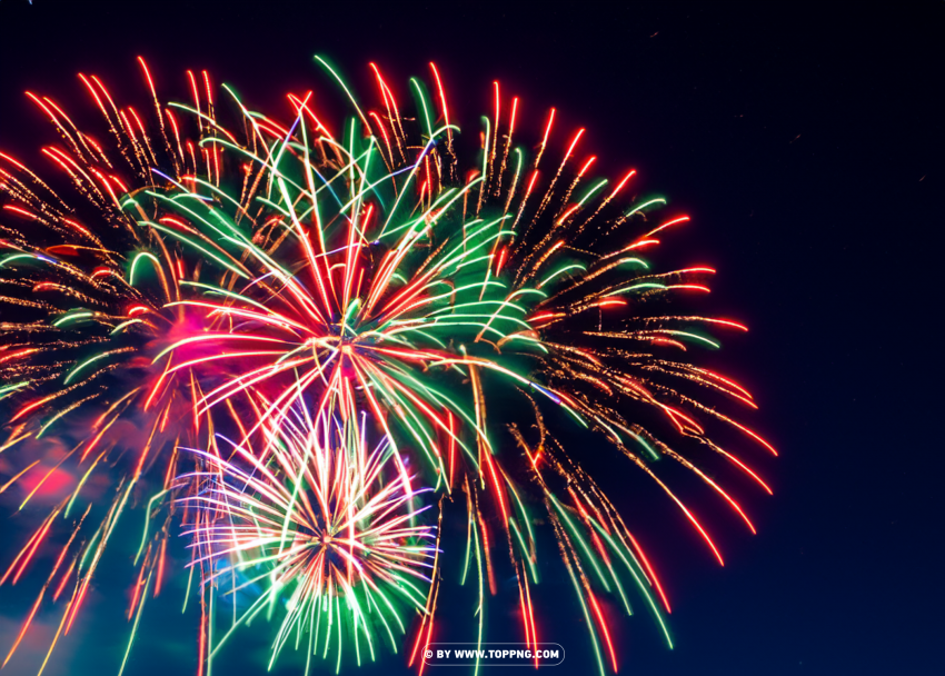 Dazzling Firework Show HD Colorful for Festive Occasions Isolated PNG on Transparent Background - Image ID fa8e3cea