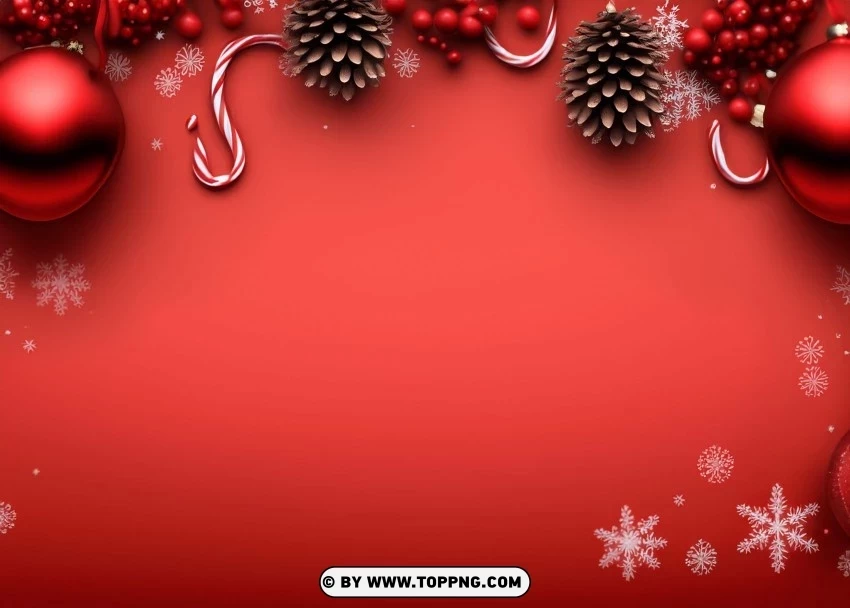 Elegant Dark Red Christmas Banner PNG Isolated Object on Clear Background
