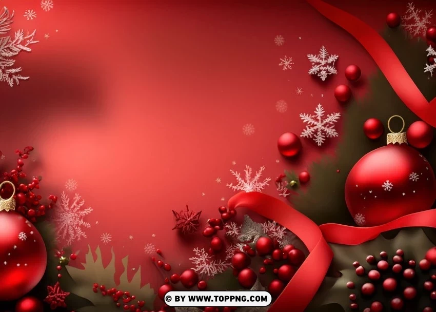 Elegant Dark Red Christmas Banner Background PNG transparent designs for projects