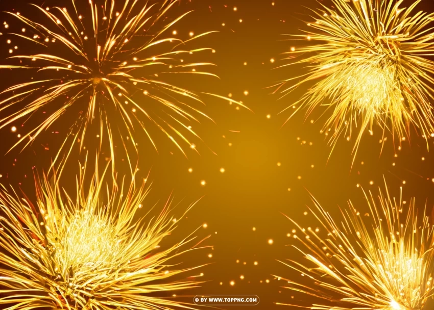 Enchanting HD Gold Firework Background Sparkling Splendor in the Sky Isolated Subject with Clear Transparent PNG