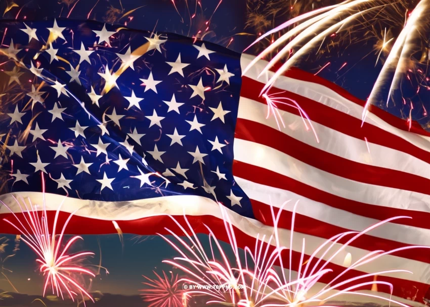 fireworks american flag image PNG for presentations - Image ID 3ae1c145