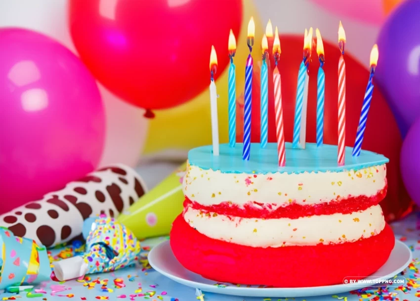 Free photo assortment with birthday cake and decorations Transparent PNG Isolated Element - Image ID da34fd78