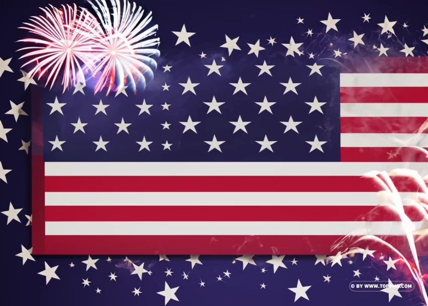 Happy 4th July USA Independence Day HD Images PNG Isolated Illustration with Clear Background