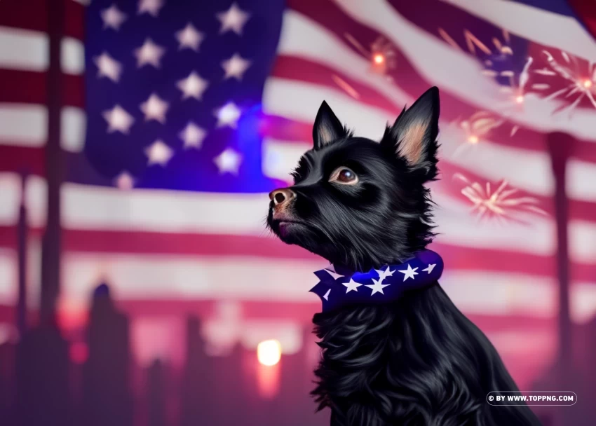 Happy 4th of July black Yorkie Images Celebrate with Adorable Yorkie Pictures Transparent PNG download