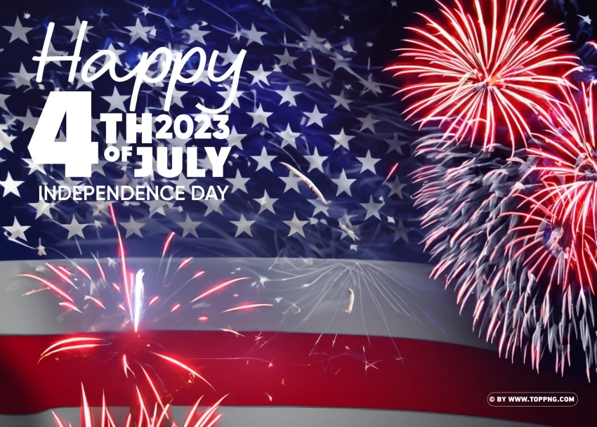 Happy Independence Day USA 4th July 2023 HD Images PNG Isolated Object with Clear Transparency