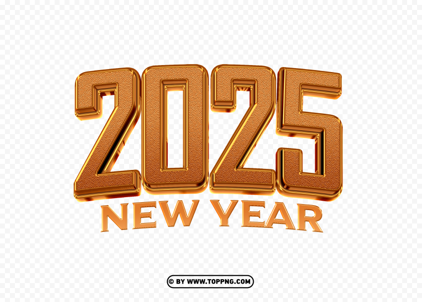 Happy New Year 2025 Clipart Isolated Graphic on HighResolution Transparent PNG