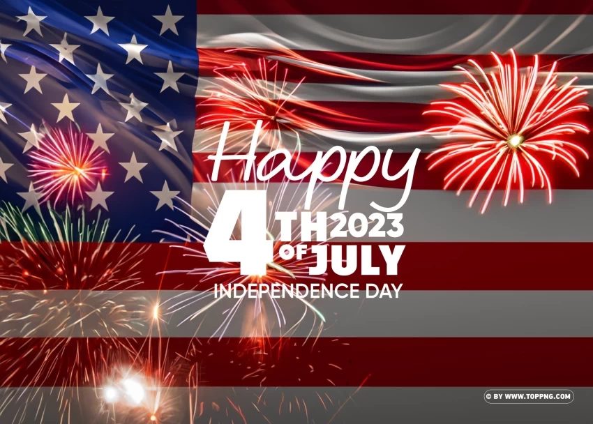 HD Images for 4th July 2023 Independence Day PNG Isolated Design Element with Clarity - Image ID 45b3b9cd