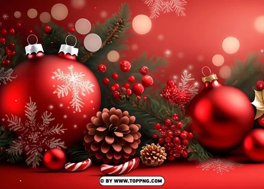 Holiday-Themed Dark Red Banner Background Isolated Graphic in Transparent PNG Format