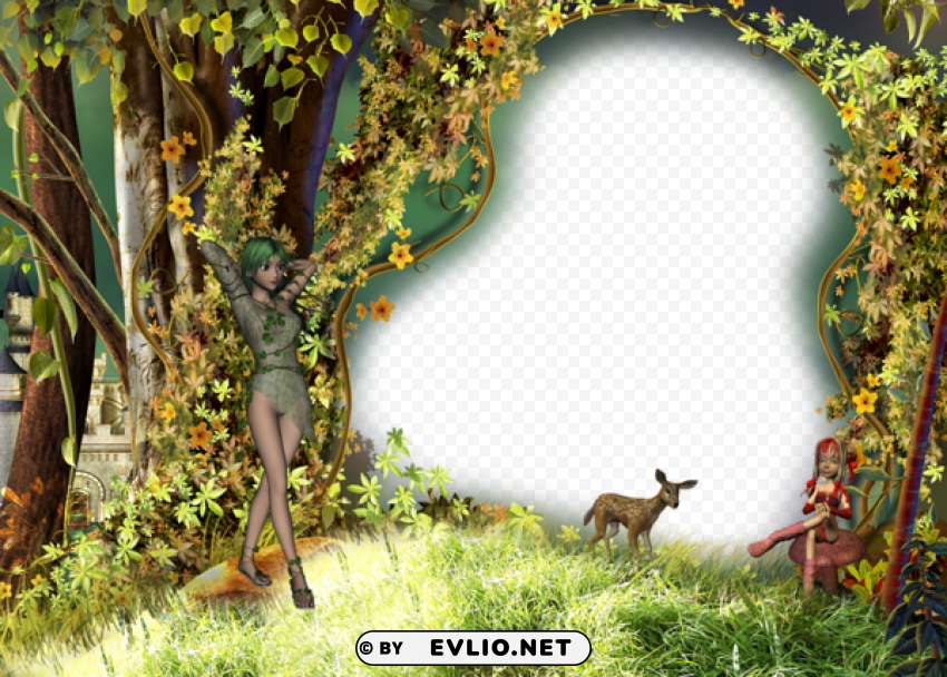 kids wild transparent photo frame PNG artwork with transparency