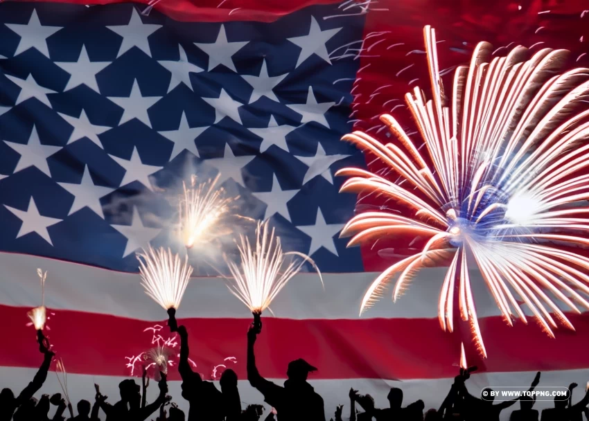 Labor Day Fireworks Spectacular Workers Celebrate with American Flag Backdrop PNG files with clear background collection