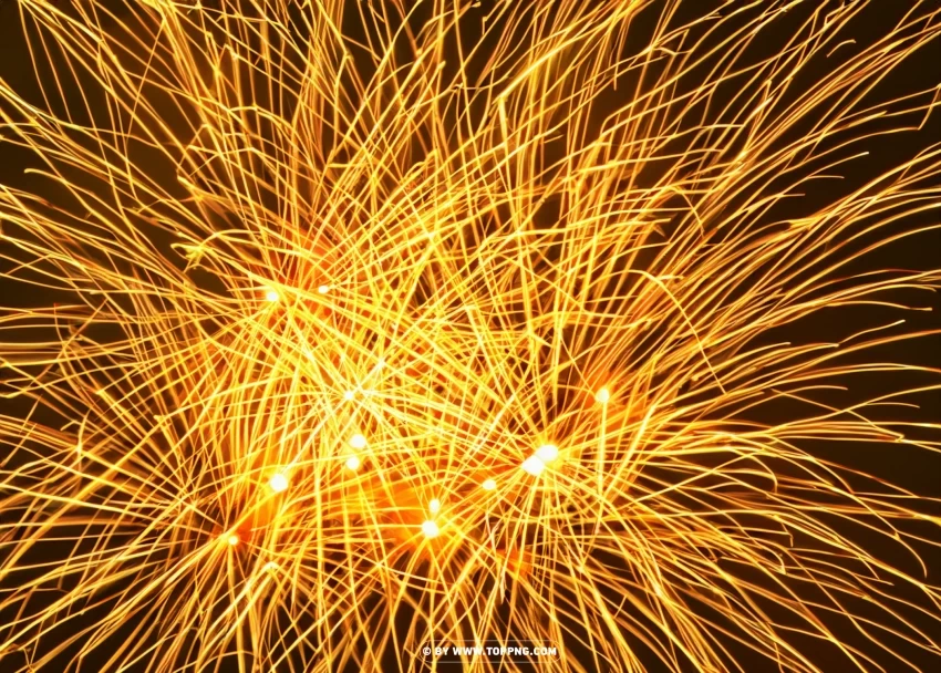 Mesmerizing HD Gold Firework A Glittering Cascade of Colors PNG clear background