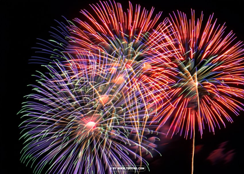 Mesmerizing Pyrotechnics High-Definition Colorful Firework Display Isolated Subject on Clear Background PNG