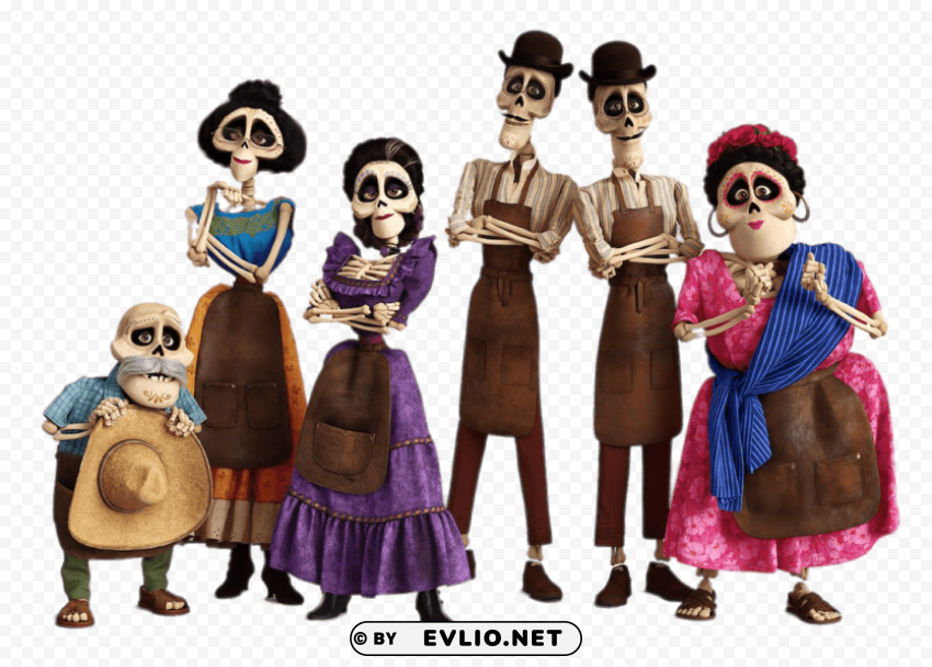 miguel's skeleton family Free PNG images with alpha transparency compilation