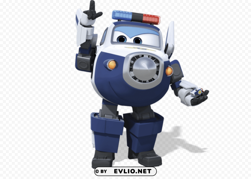 paul the police airplane robot PNG with transparent background for free