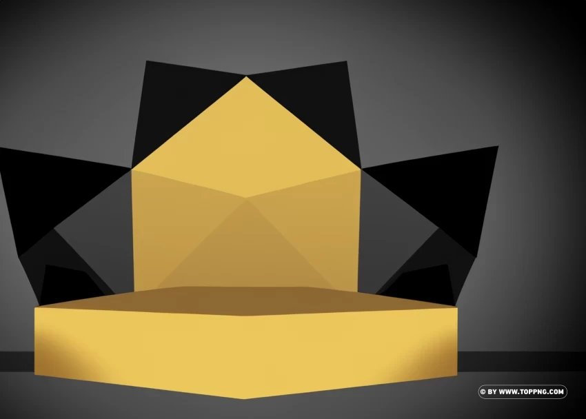 Polygon Background in Black and Gold Color Scheme PNG for design
