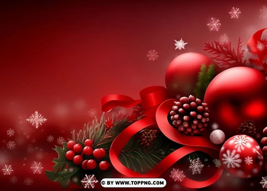 Red Christmas Banner Background PNG isolated - Image ID ea19b343