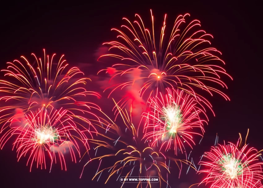 red Fireworks on black background PNG files with alpha channel - Image ID 508c23bc