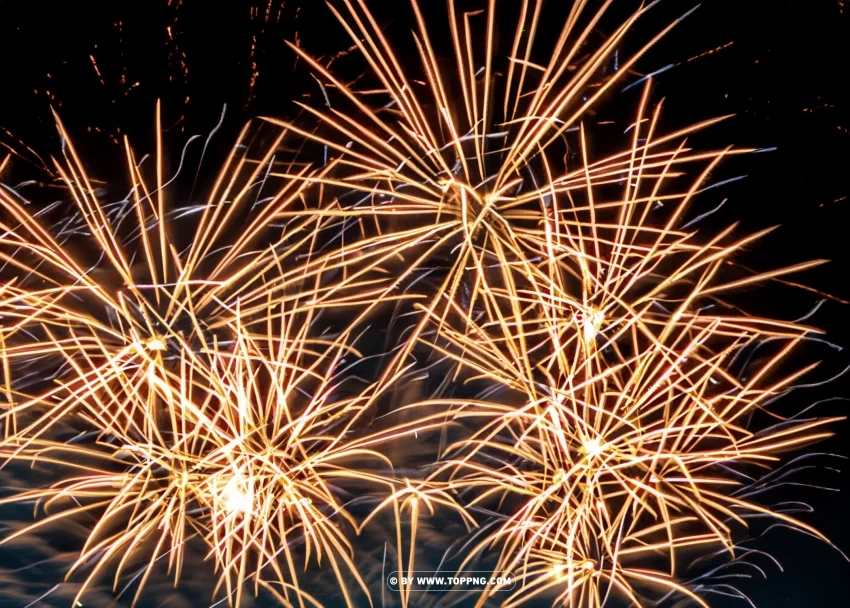 Sparkling Golden Fireworks Festive Background PNG design elements