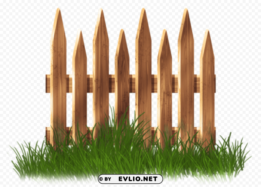 transparent wooden garden fence with grass Clear PNG images free download