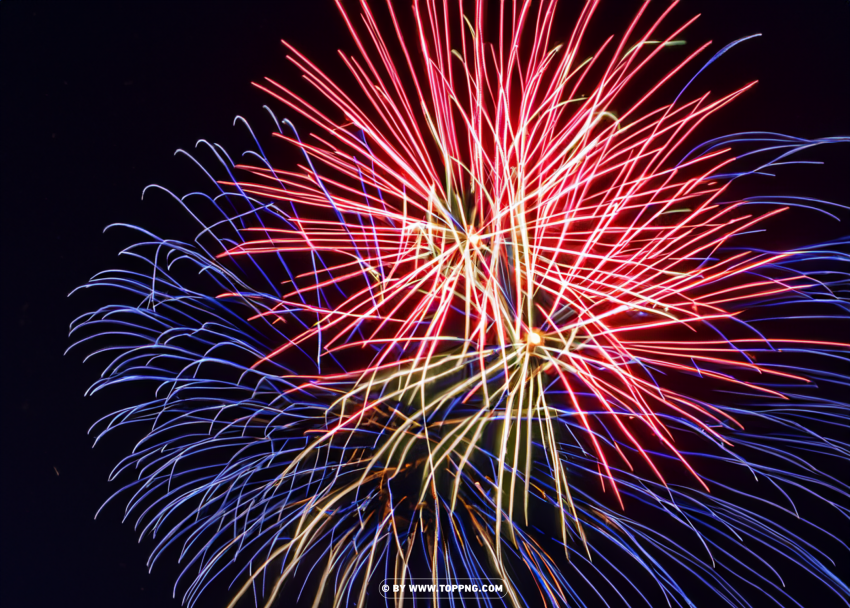Vibrant Firework Display HD with Bursting Colors Isolated Subject with Clear PNG Background