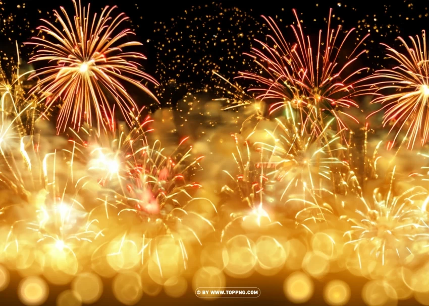 Vibrant Fireworks on Black Festive Celebration PNG clipart with transparent background - Image ID 11c2d23b