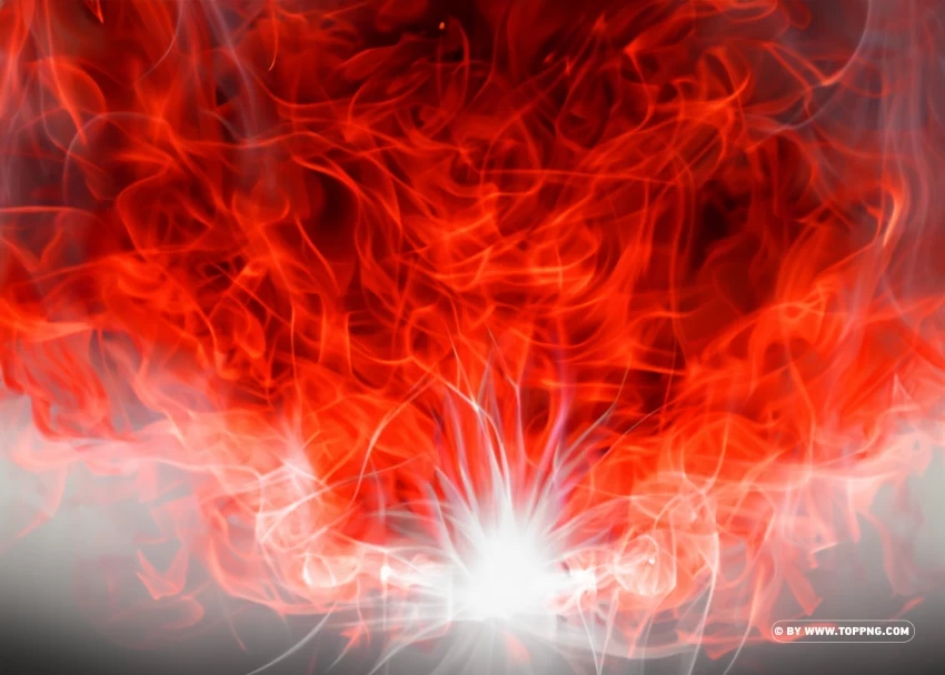 Vibrant Red Fire and Smoke Bursting with Energy background PNG Image Isolated on Clear Backdrop