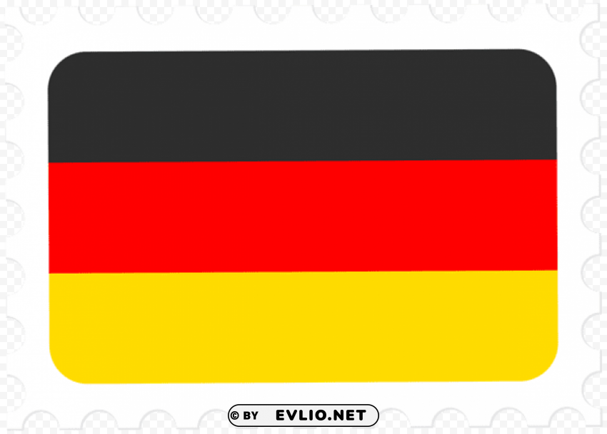 germany flag postage stamp Transparent PNG Object with Isolation