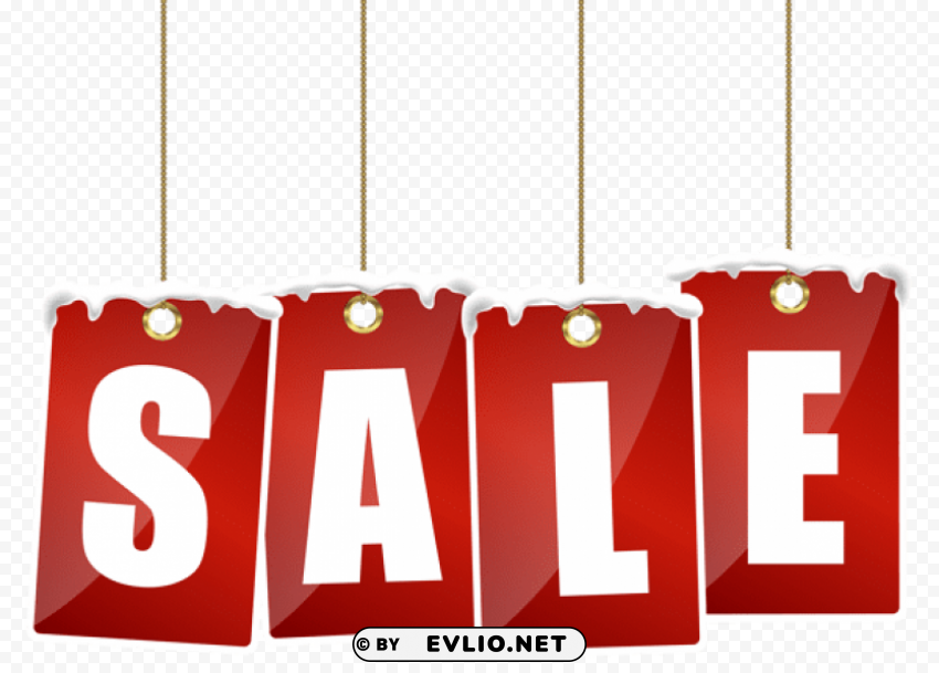 sale tags with snow Transparent graphics PNG