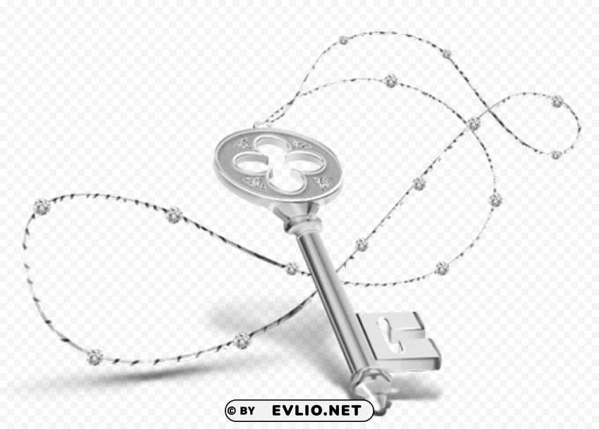 silver key decor HighQuality Transparent PNG Element