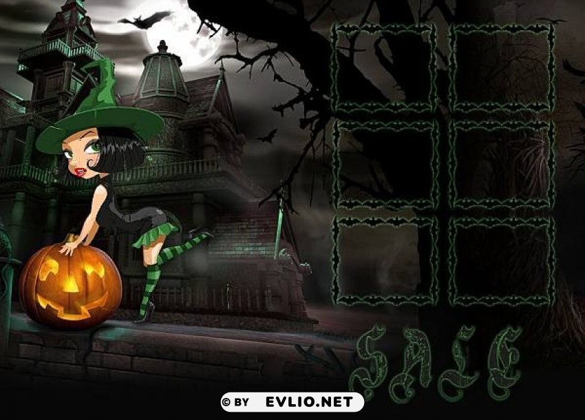 halloween witch with pumpkin2 PNG transparent images mega collection