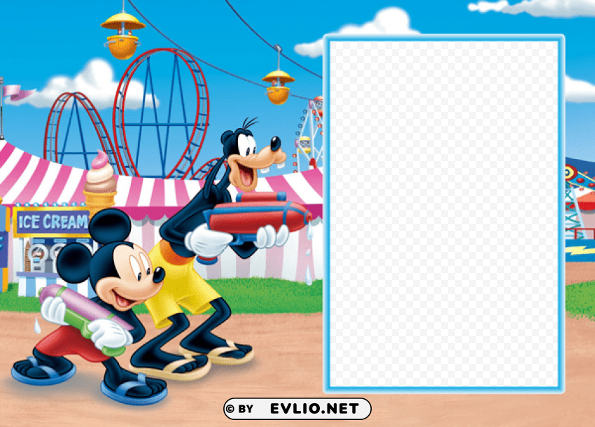 mickey goofy kids frame Isolated Subject in HighQuality Transparent PNG